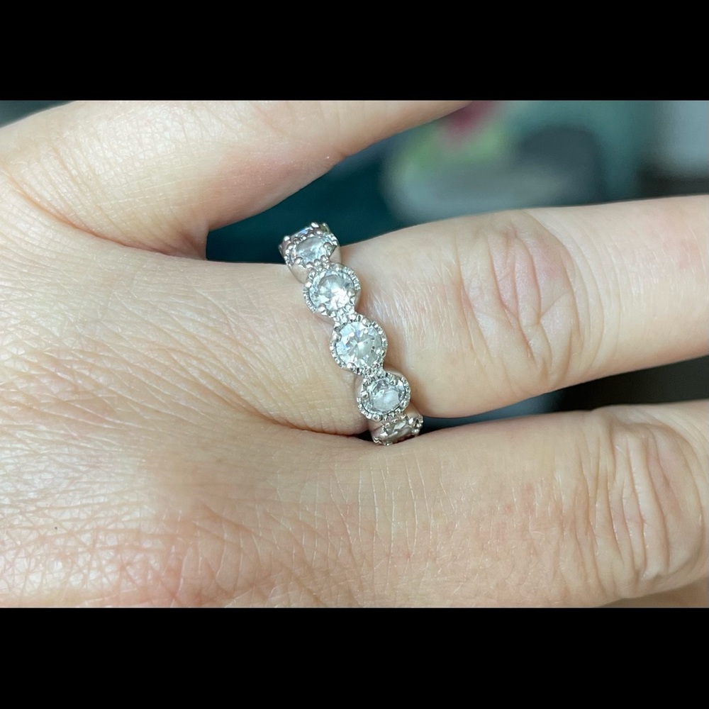 Bella Luce eternity ring stones set in sterling silver